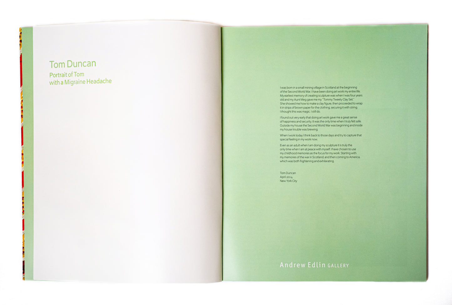 Tom Duncan: Portrait of Tom with a Migraine Headache